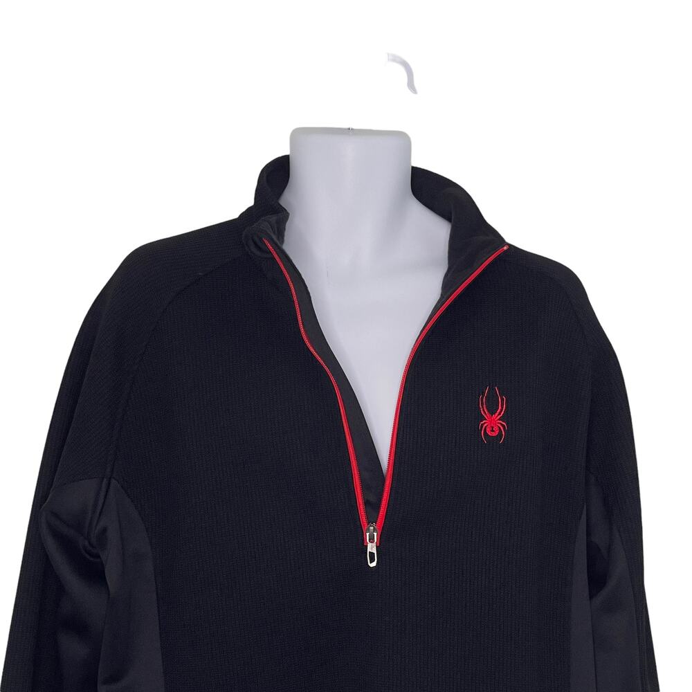 Spyder Men's Half-Zip Outbound Sweater Jacket XL Black Red NWOT - Picture 6 of 11